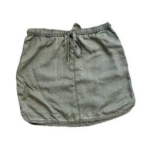 EUC Caslon Nordstrom Olive Green Mini Drawstring Utility Skirt, Size Medium